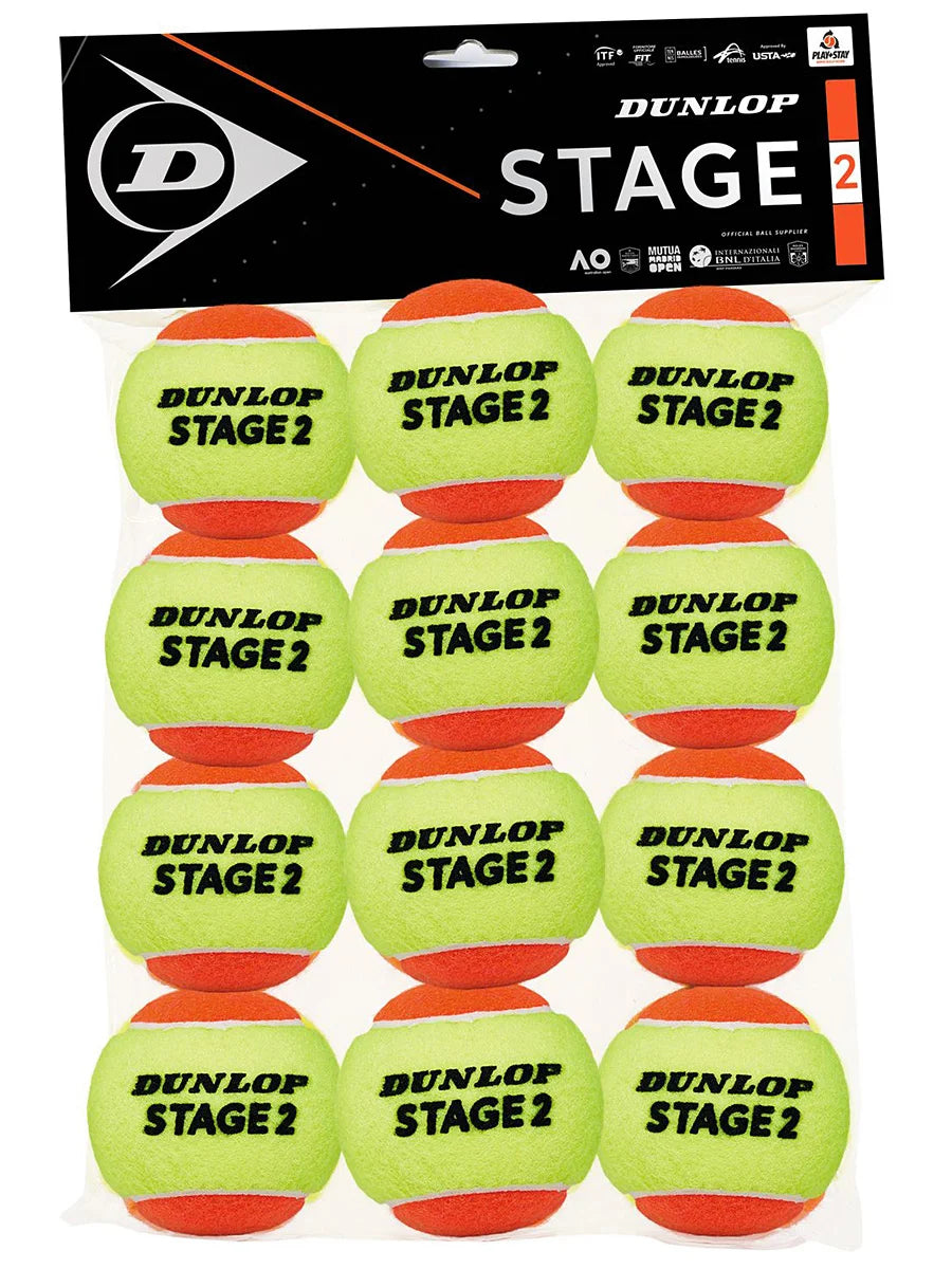 Dunlop Stage 2 Balls (orange ball) 12 pack